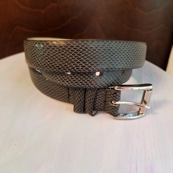 Cipriani Italian Calfskin Leather Gray Belt Women\'s Sz Large Snake Print Dressy main image 4
